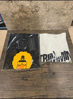 Lot of 2 T Shirts WonderBrett B Real Limited Edition Keirton Trimming Sucks L
