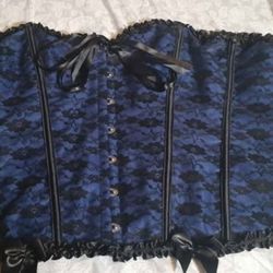 Blue and Black corset 