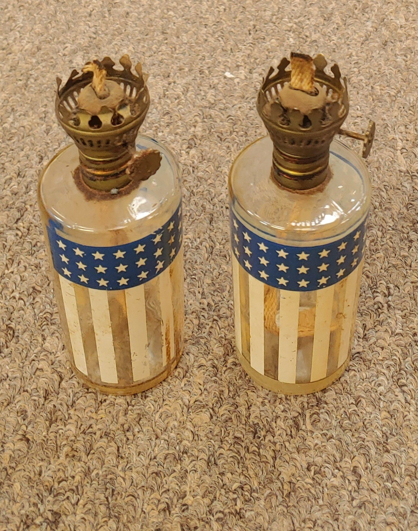 Antique Flag Oil Lamps $10.00 Each