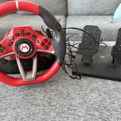 Hori Nintendo Switch Mario Kart Racing Wheel And Pedals 