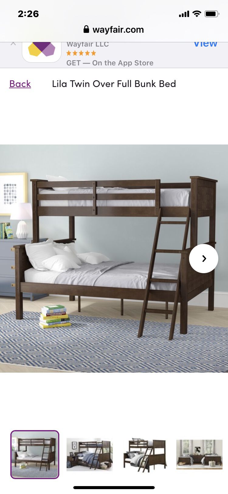 Used bunk bed frame full size bottom twin top