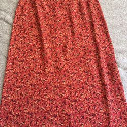 Plus Size Red Floral Maxi Skirt