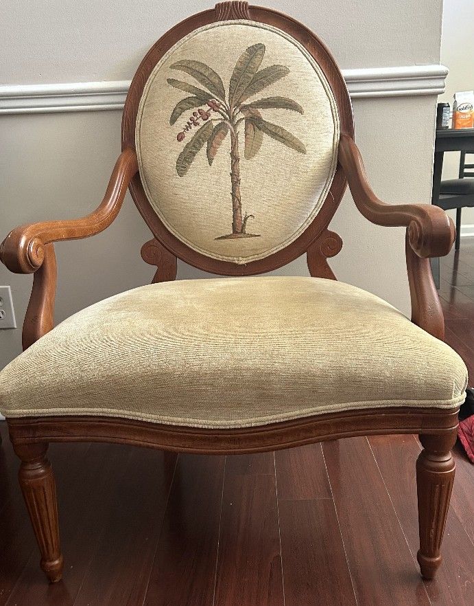 Large Wood Palm Tree Chair