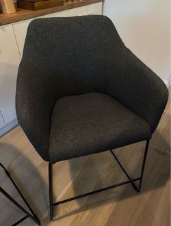 2 Dark Gray Upholstered Counter Stool
