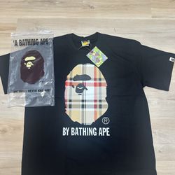 Bape X Burberry Black Shirt EXTRA LARGE