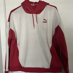 Ladies Puma Red and White Hoodie