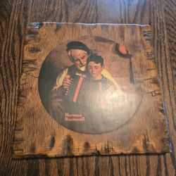 Vintage A Norman Rockwell Wooden Hanging Picture 