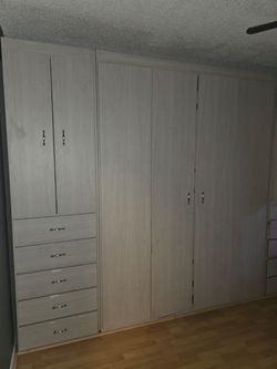 Closets + desk + and Murphy bed frame queen mattress