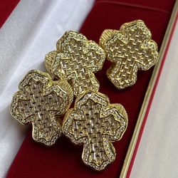 14k premium gold plated baguette simulated diamond stones cross ring ✨✨
