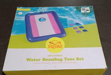 SUN SQUAD INFLATABLE WATER BEANBAG TOSS SET INCLUDES 6 BEANBAGS WITH SUCTION CUPS. NEW IN BOX