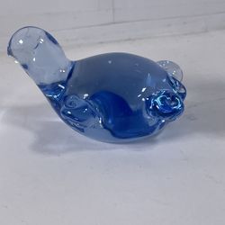 Vintage Murano Style Blue Art Glass Turtle Short Legs Head Held High Rare / Read