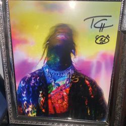 Autographed Travis Scott Picture. Authentic, Comes With Receipt From Website 