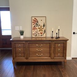 Mid Century 196O’s French Provincial Walnut Nine Drawer Dresser By Dixie