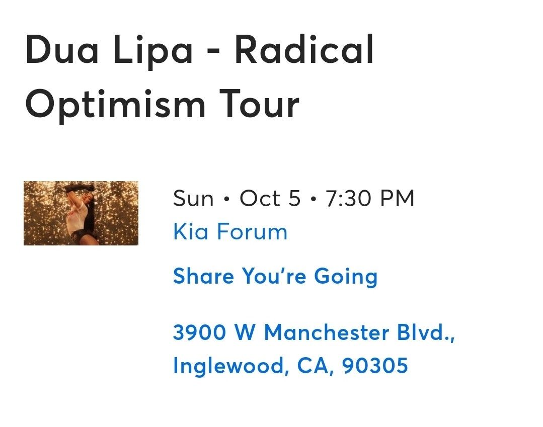 Dual Lipa CONCERT TICKETS