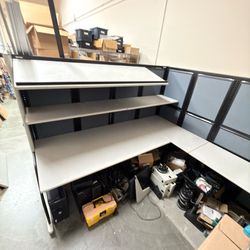 Eaton Wright Line 8’ x  8’  L Shape Electronics Modular Techbench, ESD Laminate