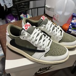 Travis Scott Jordan 1s Lows Medium olive