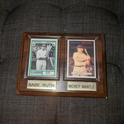 Babe Ruth & Mickey Mantle Framed Cards
