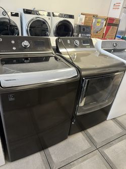 Ge Top Load Washer Huge Capacity And Gas Dryer Set
