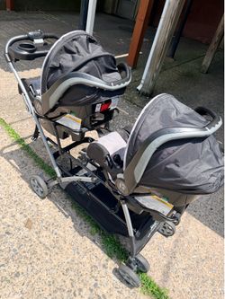 Baby Trend Snap N Go Double Stroller with Car Seats