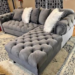 L Shape Sofa , Tufted, Same Day Delivery , Comes In Different Colors 😍🔥