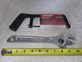 Husky 10" Adjustable Wrench and Jr. HACKSAW BRAND NEW (PRICE IS FIRM)