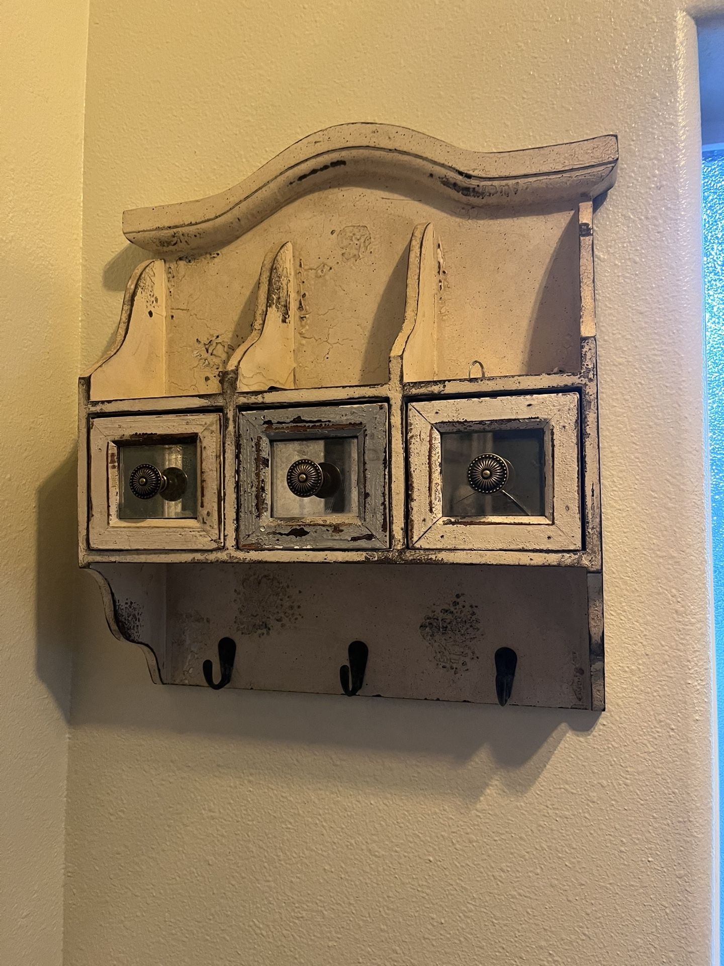 Antique Key Holder With Drawers