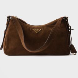 Prada Aimée medium suede shoulder bag