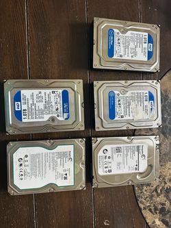 Lot of 5 Desktop Hard Drives WD Blue & Seagate