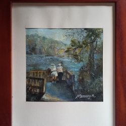 Across the River, Original Oil Painting