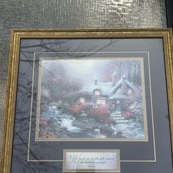 Artist Thomas Kinkade-Swanbrooke Cottage framed picture