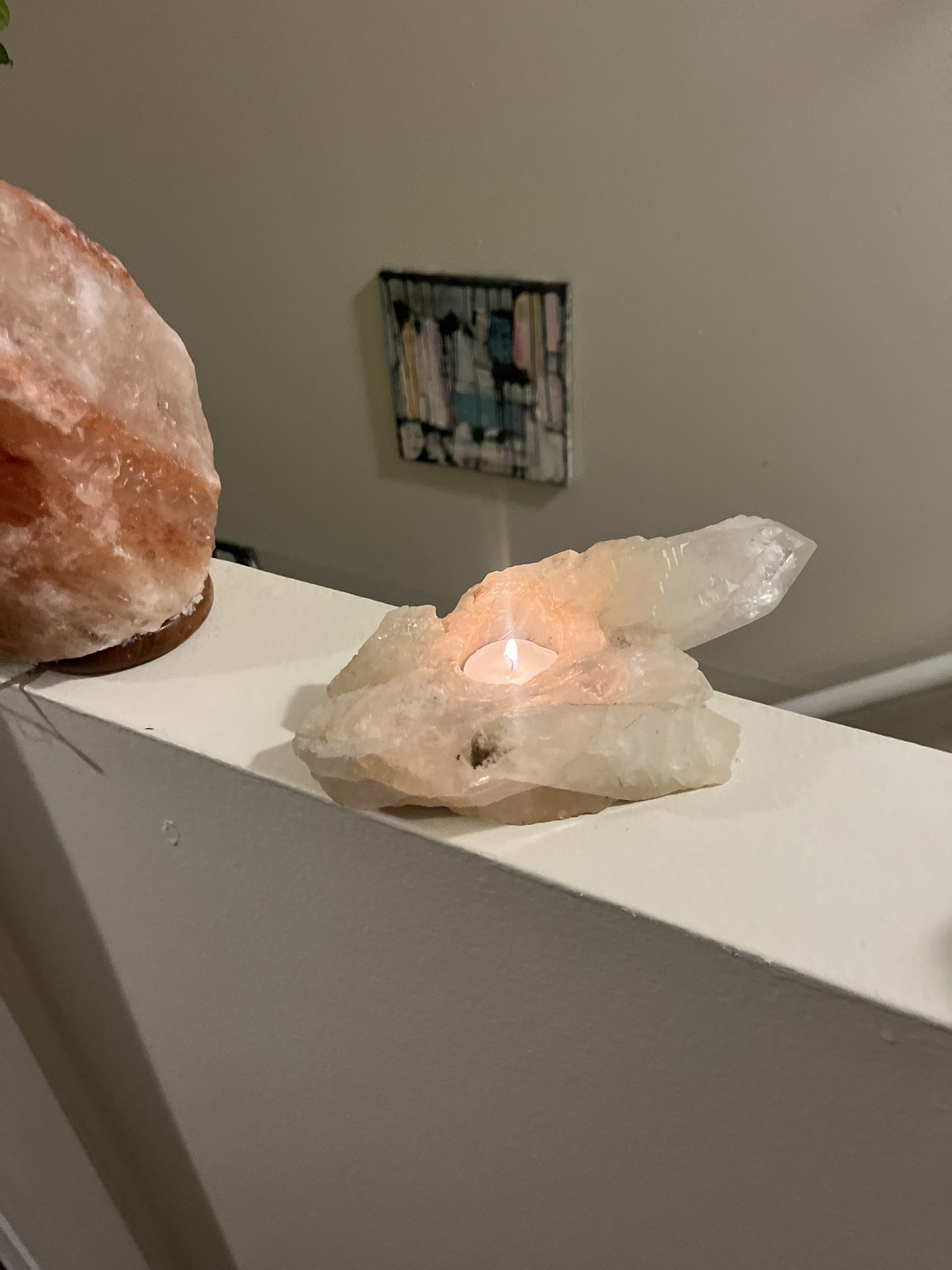 Large Quartz Candle Holder 