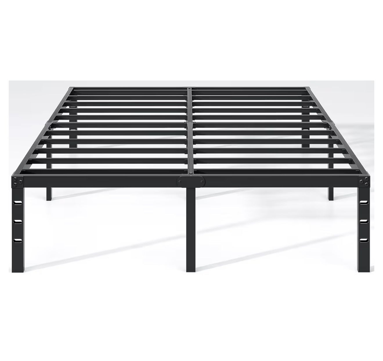 Metal Bed Frame, Queen Size, Heavy Duty Mattress Foundation, No Box Spring Needed, Black, 14 Inch, Queen Size