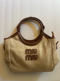 Miu Miu Canvas and Leather Handbag