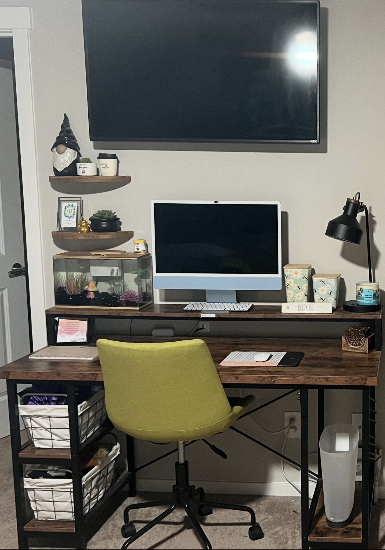 Desk And Green Chair