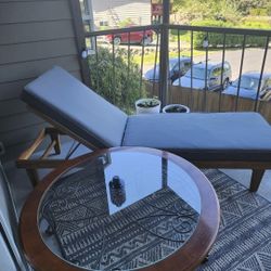 Wrought iron and wood coffee table