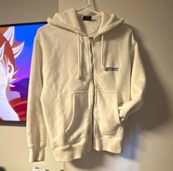 Stussy Zip-Up Hoodie Cream White