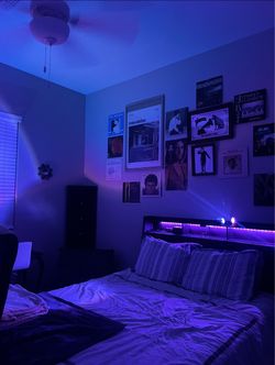 Dark Grey Matte LED Bed Frame