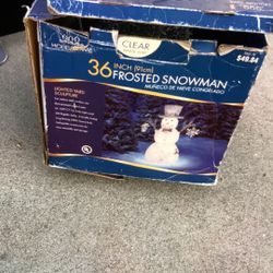 Frosted Snowman Decor No Lights