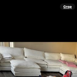Cream/white U Shaped Sectional 