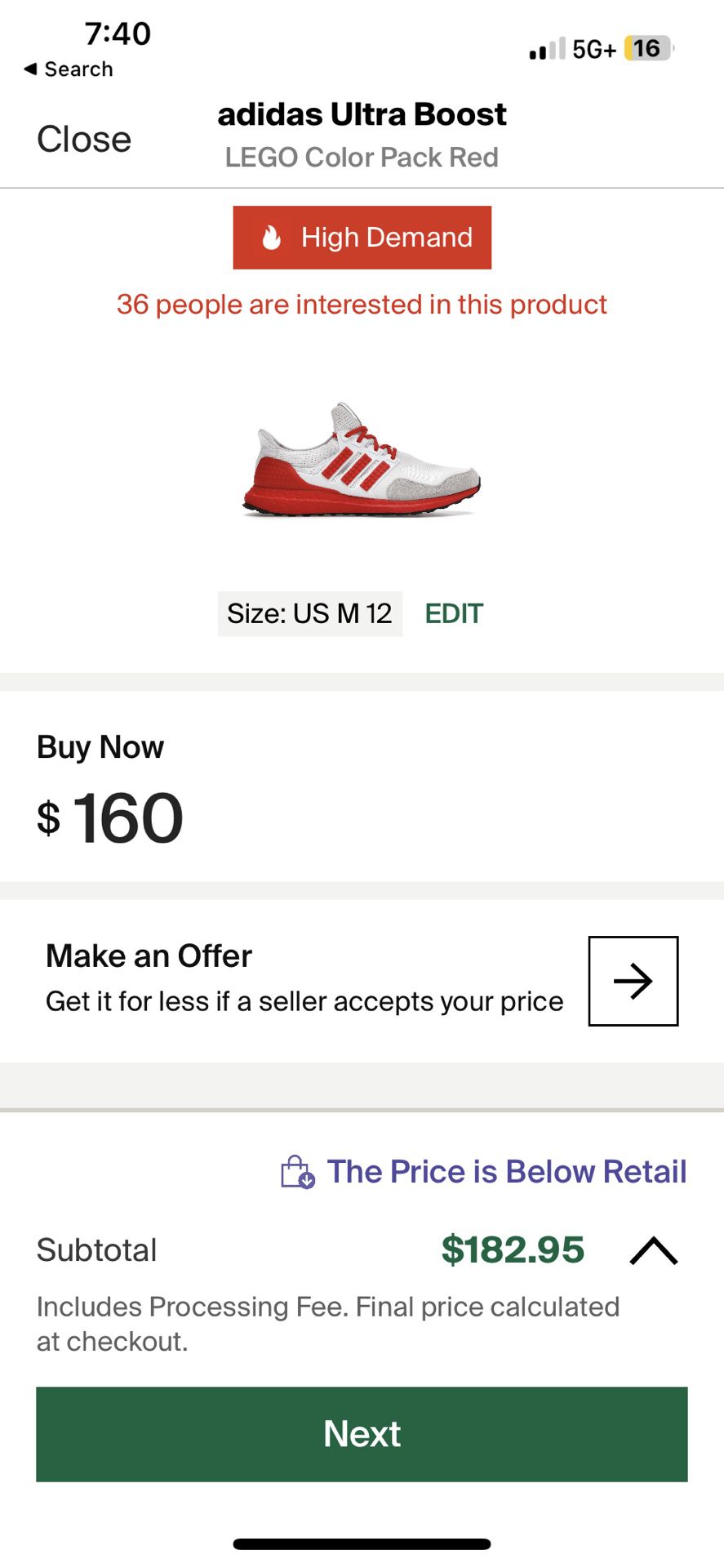 Adidas Ultra Boost LEGO Color Pack Red