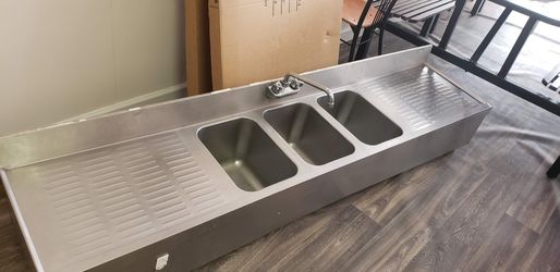 Three Compartment Sink For FOOD Trailer