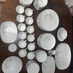 *vintage* FULL SET 88 piece Noritake bone china 6216 Rosay pattern 