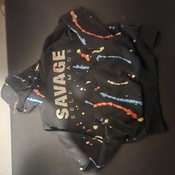 Savage Kids Black Hoodie with Colorful Accents