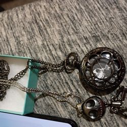 Nightmare Before Christmas Watch Pendant Necklace And Full Body Jack Necklace 