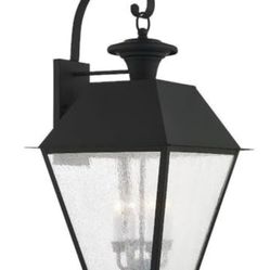 Livex Lighting Mansfield Outdoor Wall Lantern in Black - 2172-04