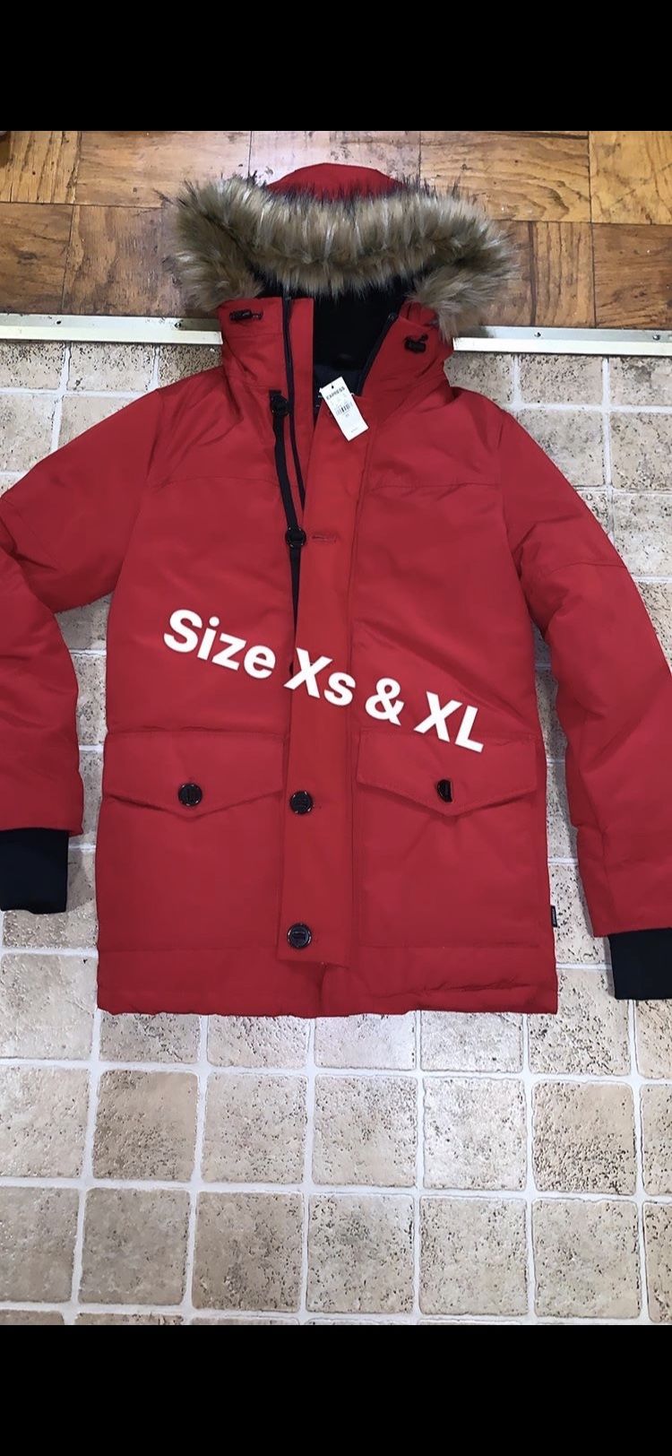 XL express coat left it’s 248$ so I want 120$