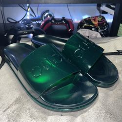 Green Gucci Slides 