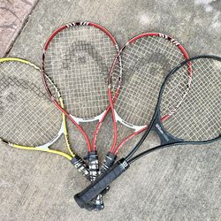 4 tennis rackets