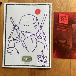 Ben Bishop Original Signed Sketch TMNT Lost Years Baby Comic Book