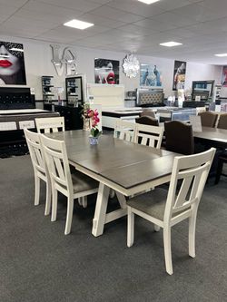 7PC Extendable Dining Table Set